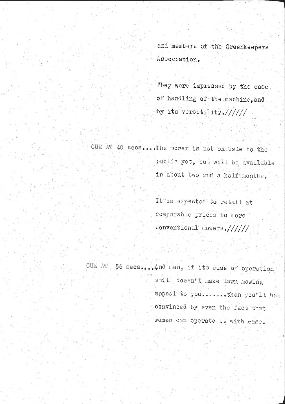 WIN News Anchor Script 09 July 1968