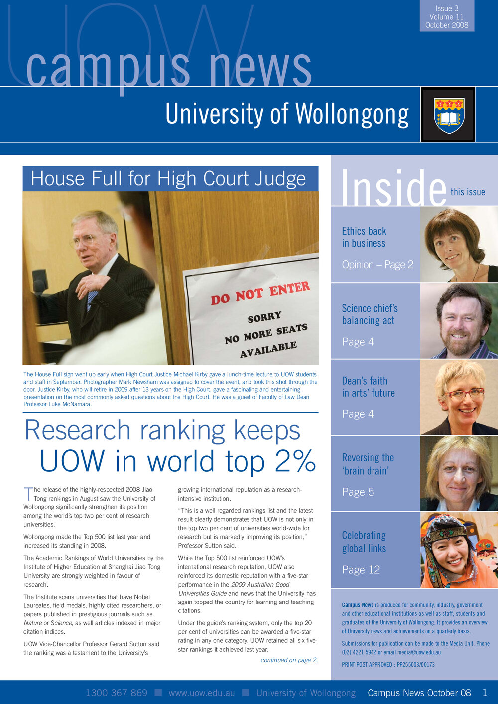 Campus News October 2008 vol 11 issue 3