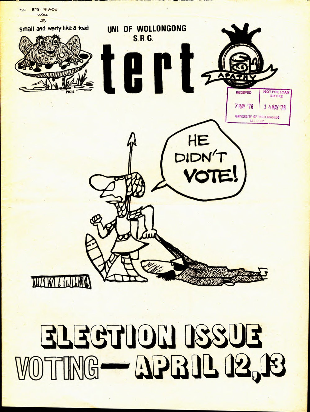 1976-04 Tertangala : election issue