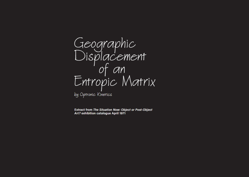 Geographic displacement of an Entropic Matrix