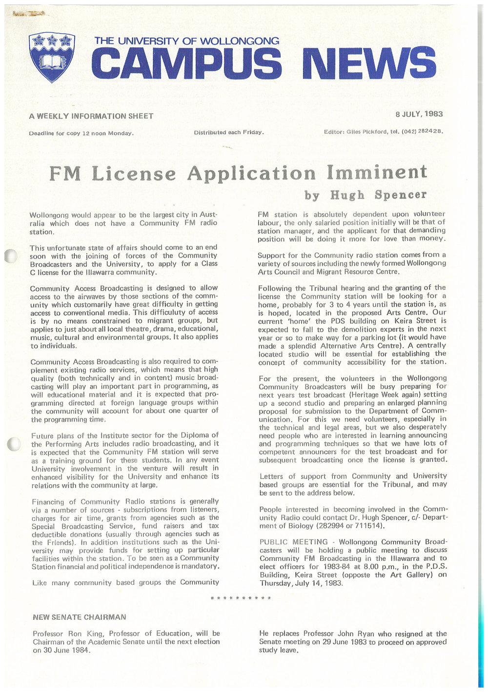 Campus News 8 July 1983