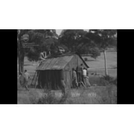 Bark hut - shingle roof