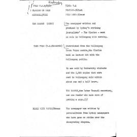 WIN News Anchor Script 09 August 1967