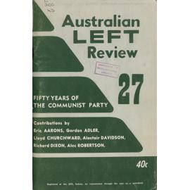 Australian Left Review no. 27 October-November 1970