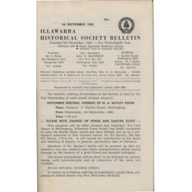 Illawarra Historical Society Bulletin September 1982