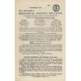 Illawarra Historical Society Bulletin September 1983