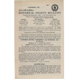 Illawarra Historical Society Bulletin November 1983