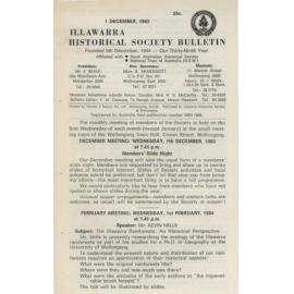 Illawarra Historical Society Bulletin December 1983