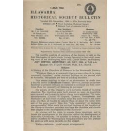 Illawarra Historical Society Bulletin July 1984