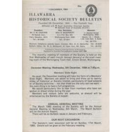 Illawarra Historical Society Bulletin December 1984