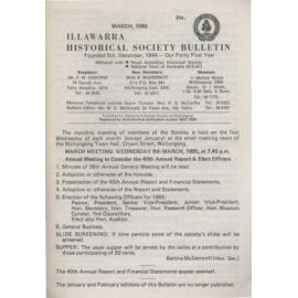 Illawarra Historical Society Bulletin March 1985