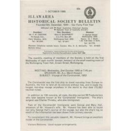 Illawarra Historical Society Bulletin October 1985