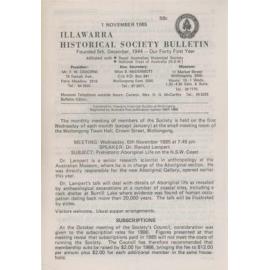 Illawarra Historical Society Bulletin November 1985