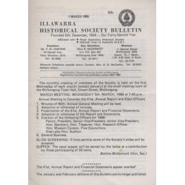 Illawarra Historical Society Bulletin March 1986