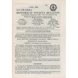 Illawarra Historical Society Bulletin April 1986