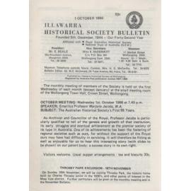 Illawarra Historical Society Bulletin October 1986