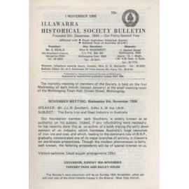 Illawarra Historical Society Bulletin November 1986