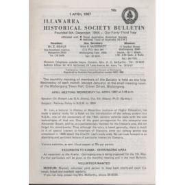 Illawarra Historical Society Bulletin April 1987