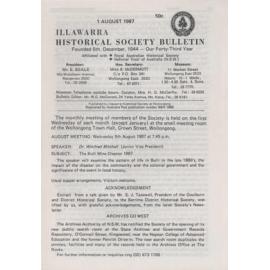 Illawarra Historical Society Bulletin August 1987