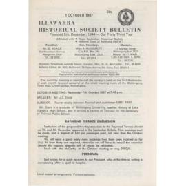 Illawarra Historical Society Bulletin October 1987