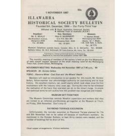 Illawarra Historical Society Bulletin November 1987