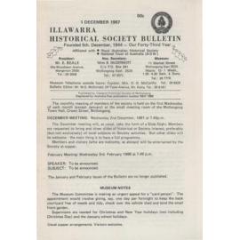 Illawarra Historical Society Bulletin December 1987