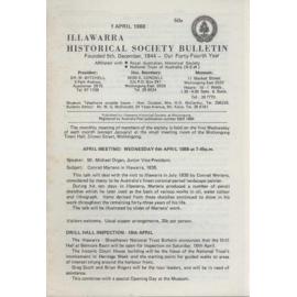 Illawarra Historical Society Bulletin April 1988