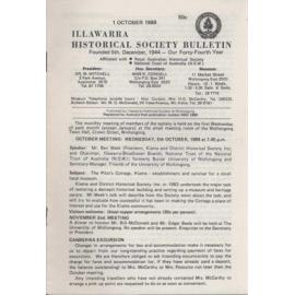 Illawarra Historical Society Bulletin October 1988