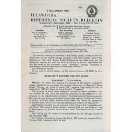 Illawarra Historical Society Bulletin November 1988