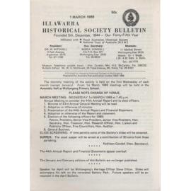 Illawarra Historical Society Bulletin March 1989