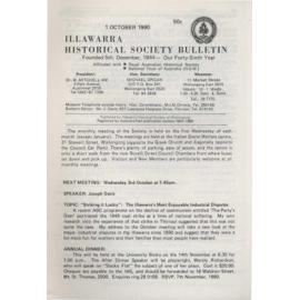 Illawarra Historical Society Bulletin October 1990