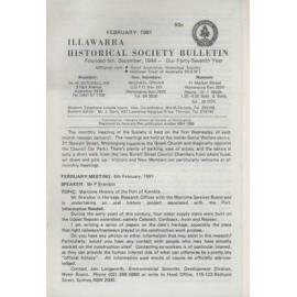 Illawarra Historical Society Bulletin February 1991