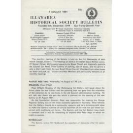 Illawarra Historical Society Bulletin August 1991