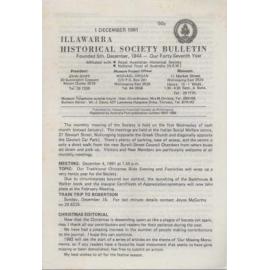 Illawarra Historical Society Bulletin December 1991