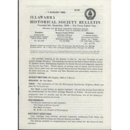 Illawarra Historical Society Bulletin August 1992