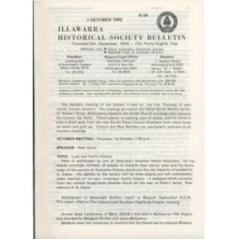 Illawarra Historical Society Bulletin October 1992