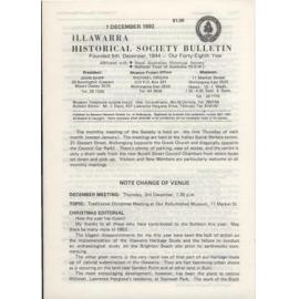 Illawarra Historical Society Bulletin December 1992
