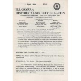 Illawarra Historical Society Bulletin April 1993