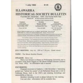 Illawarra Historical Society Bulletin July 1993