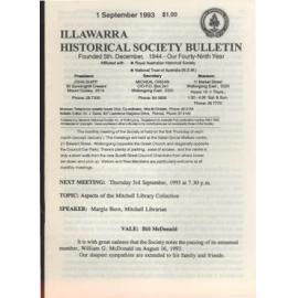Illawarra Historical Society Bulletin September 1993