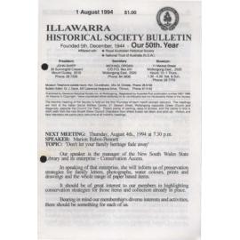 Illawarra Historical Society Bulletin August 1994