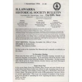 Illawarra Historical Society Bulletin November 1994