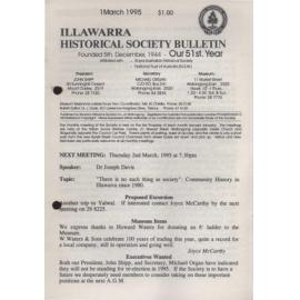 Illawarra Historical Society Bulletin March 1995