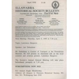 Illawarra Historical Society Bulletin April 1995