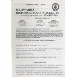 Illawarra Historical Society Bulletin October 1995
