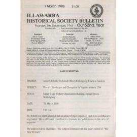 Illawarra Historical Society Bulletin March 1996