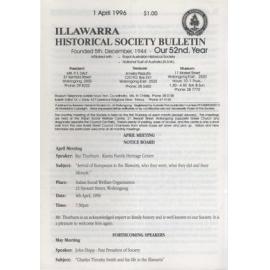 Illawarra Historical Society Bulletin April 1996