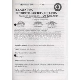 Illawarra Historical Society Bulletin November 1996