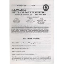 Illawarra Historical Society Bulletin December 1996