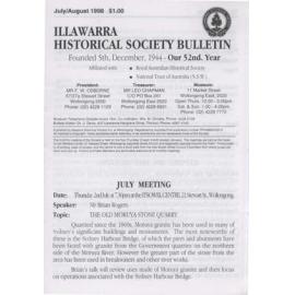 Illawarra Historical Society Bulletin July-August 1998